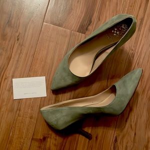 Sage Green Suede Aparla Pump Heels - Vince Camuto